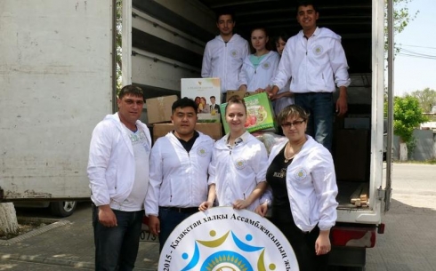 Более 4 тонн благотворительного груза отправит в Караганду молодежь АНК Жамбылской области