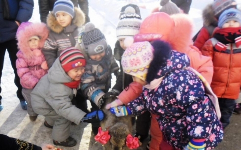 В карагандинский детский сад приехал «ласковый зоопарк»!