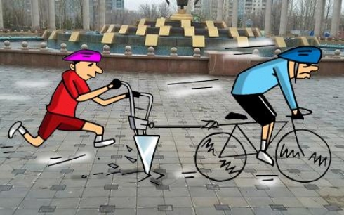 Велосипедисты и скейтбордисты могут быть одними из виновников возникновения трещин на плитках