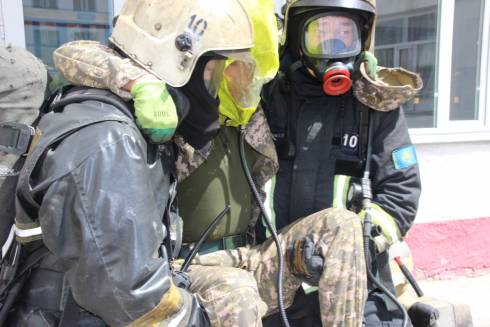В карагандинском техническом университете провели пожарно-тактические учения