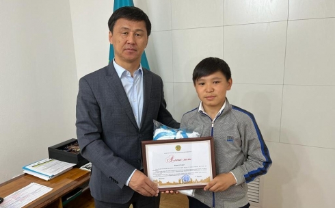 Юный джитсер из Караганды получил грамоту министра физической культуры и спорта