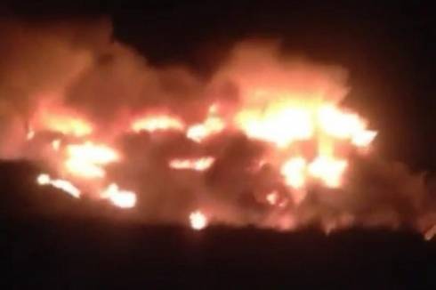 На трассе в Карагандинской области сгорел грузовик