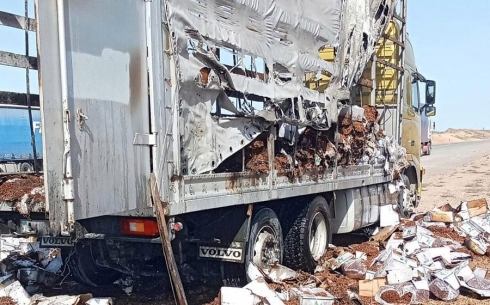 На трассе Алматы – Екатеринбург горел грузовик с сухофруктами