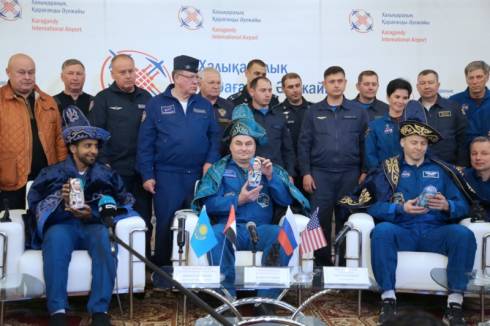 Экипаж «Союза МС-12» встретили в Караганде