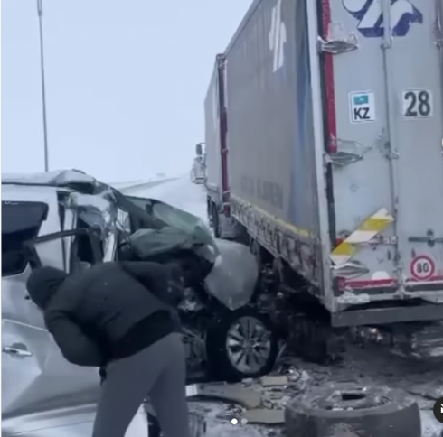 Серьезная авария произошла на трассе Караганда — Астана