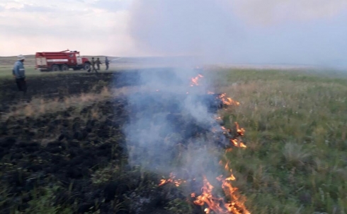 В Карагандинской области зарегистрировано 18 степных пожаров