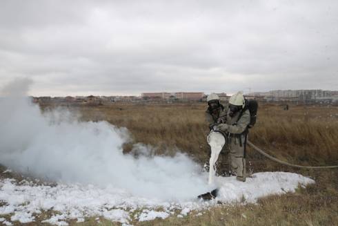 Готовность к возможным авариям, связанным с падением ракет-носителей, проверили в Карагандинской области