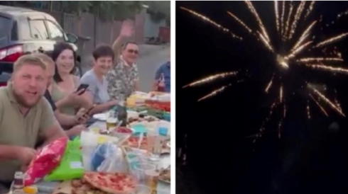 Жители района в Караганде отметили укладку асфальта вечеринкой с салютом