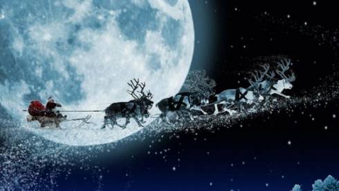Санта-Клаус в волшебных санях пролетел над Казахстаном