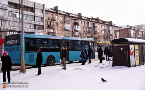 Несмотря на сильный мороз, в Караганде весь общественный транспорт вышел на линию