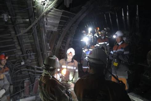 Военнослужащие РгК «Астана» спустились в шахту АО «АрселорМиттал Темиртау»