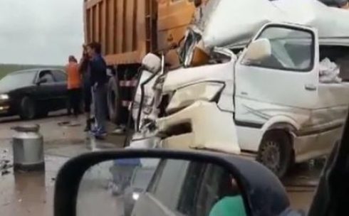 Видео страшной аварии на трассе Астана - Караганда