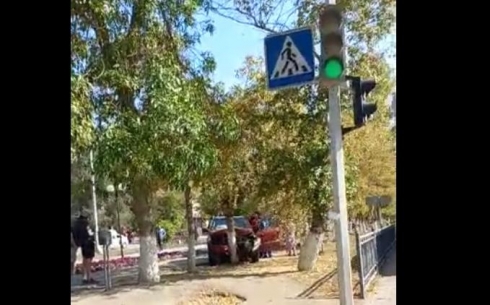 Карагандинец выехал с проезжей части на аллею Нуркена Абдирова и врезался в дерево