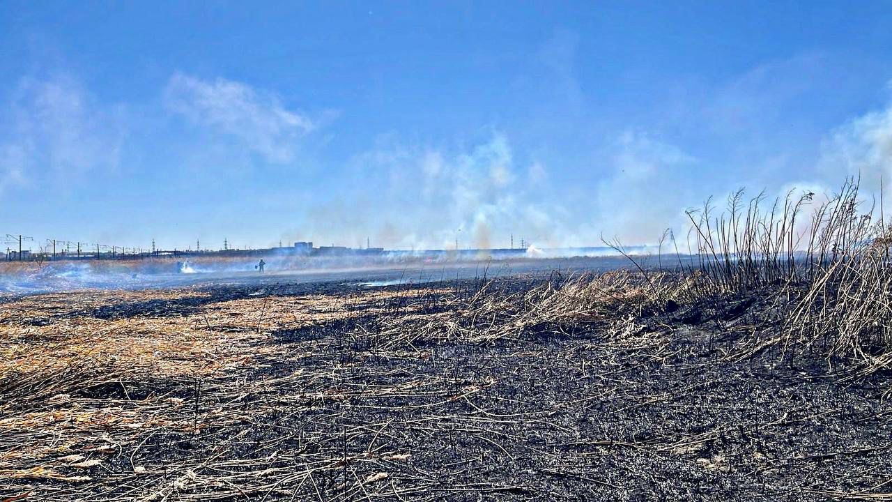 В Караганде горели пятьсот квадратов сухой травы