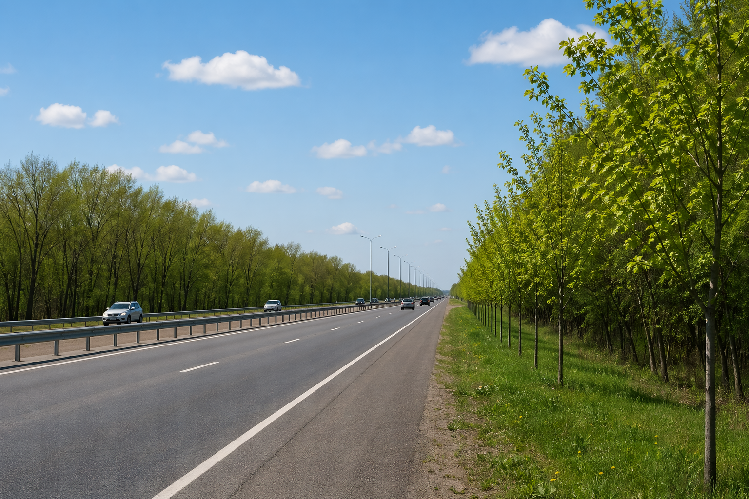 На трассе Караганда - Темиртау восстановят лесополосы
