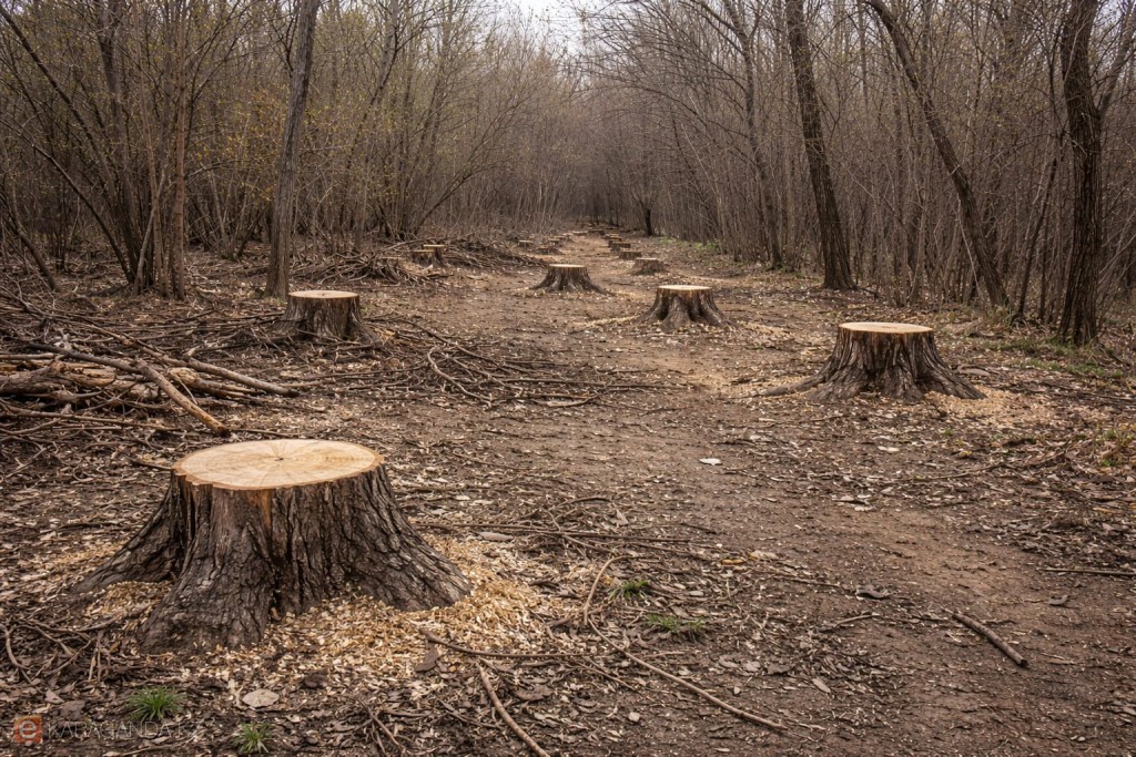 В Караганде объяснили вырубку деревьев в Центральном парке