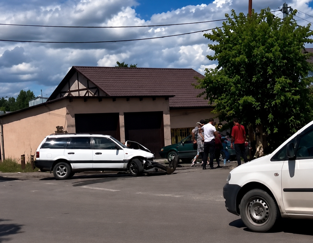 В Караганде на перекрёстке улиц Ключевая и Четская опять столкнулись машины