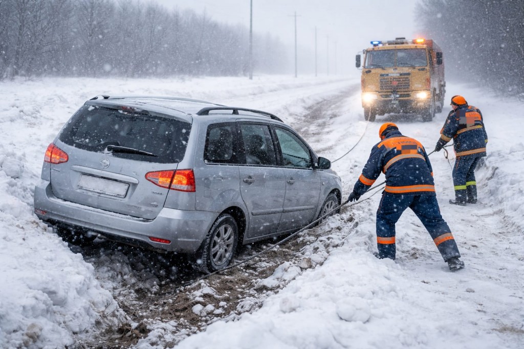 Қарағандылық құтқарушылар қолайсыз ауа райында автокөлік жүргізушілеріне көмекке келді