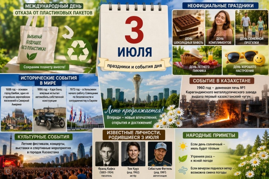 Лето продолжается: чем запомнится 3 июля в истории страны и мира