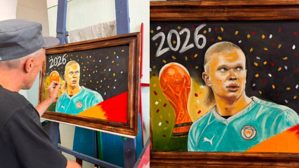 Қарағанды облысы мен Ұлытау облысының ҚАЖ сотталушысы Эрлинг Холаннның портретін жасады