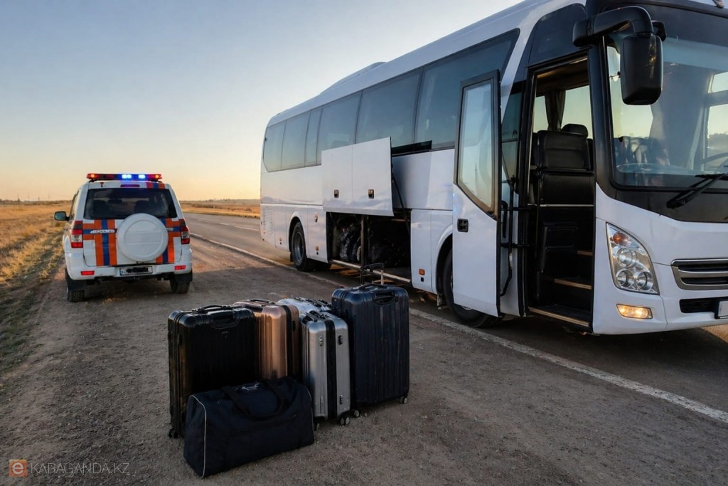 На трассе под Балхашом спасатели эвакуировали 28 пассажиров автобуса