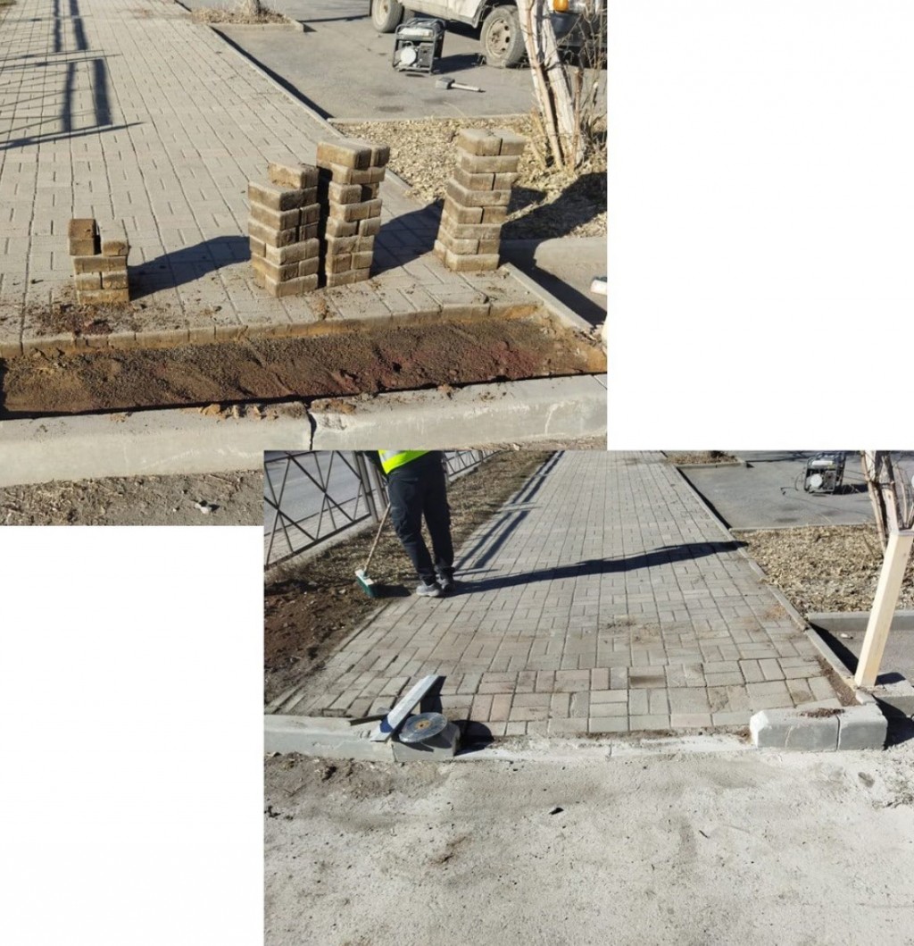 Безбарьерная среда: обустраивать спуски на тротуарных дорожках начали в Караганде