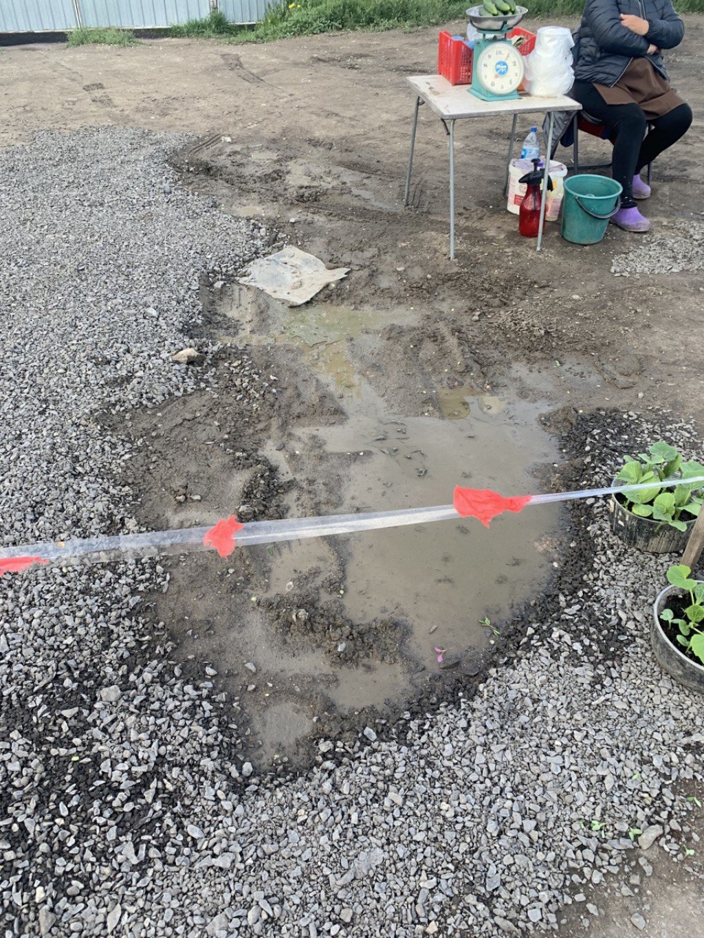 В Караганде ямы в районе Фёдоровских дач мешают дачникам торговать рассадой