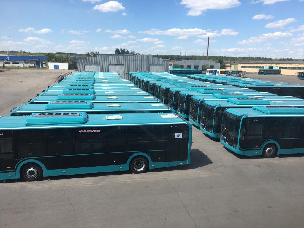 Новые автобусы на маршрутах № 45 и № 145 вышли на линию в Караганде