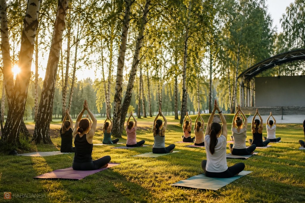 Йога под открытым небом возвращается в Центральный парк Караганды