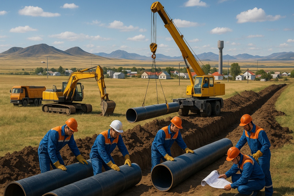 В Осакаровском районе реализуются проекты по строительству водопроводных сетей