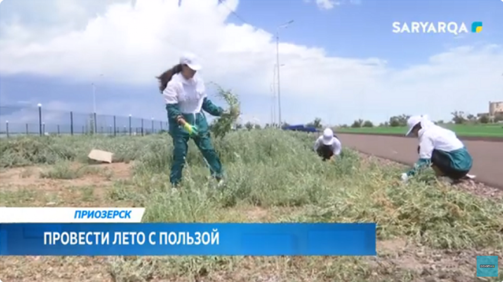 Провести лето с пользой: в трудовые отряды «Жасыл ел» города Приозерск было трудоустроено более 100 молодых людей