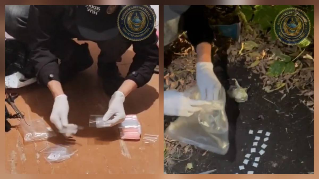Женщина заметила полицейских и попыталась скрыть наркотики в Карагандинской области