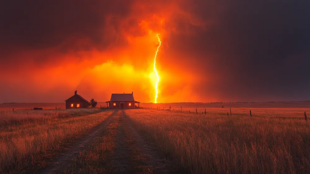 Акимат наказали за пожар, начавшийся из-за удара молнии