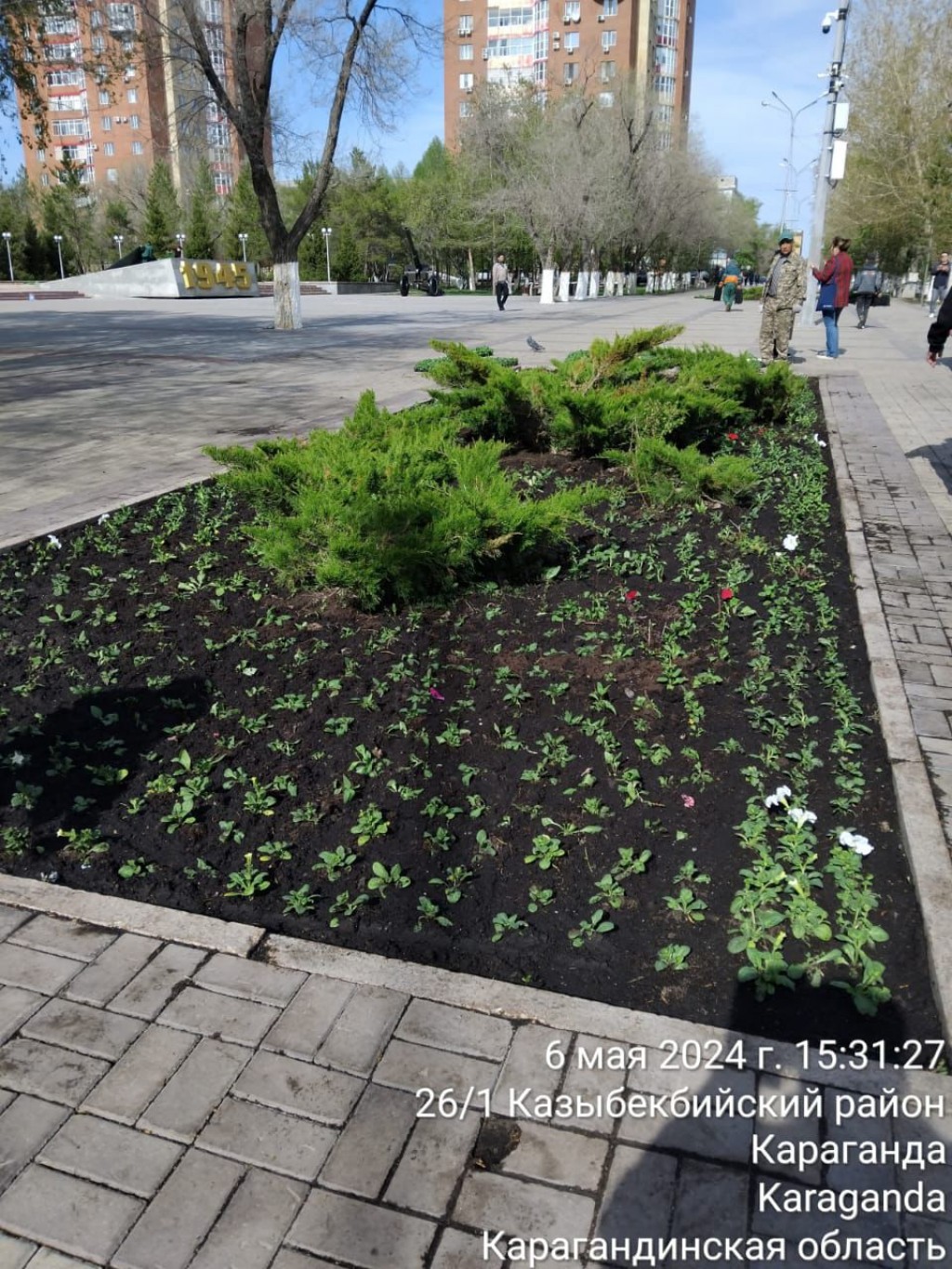 В Караганде начали высаживать цветы
