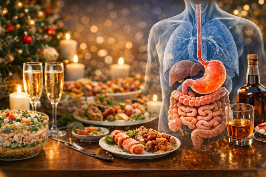 Новогодние застолья без последствий: гастроэнтеролог рассказала, как сохранить здоровье желудка
