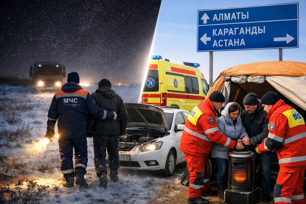 Троих путников спасли на дорогах в Карагандинской области
