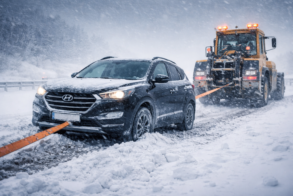 Дорожники спасли автомобилиста из снежного заноса в Карагандинской области