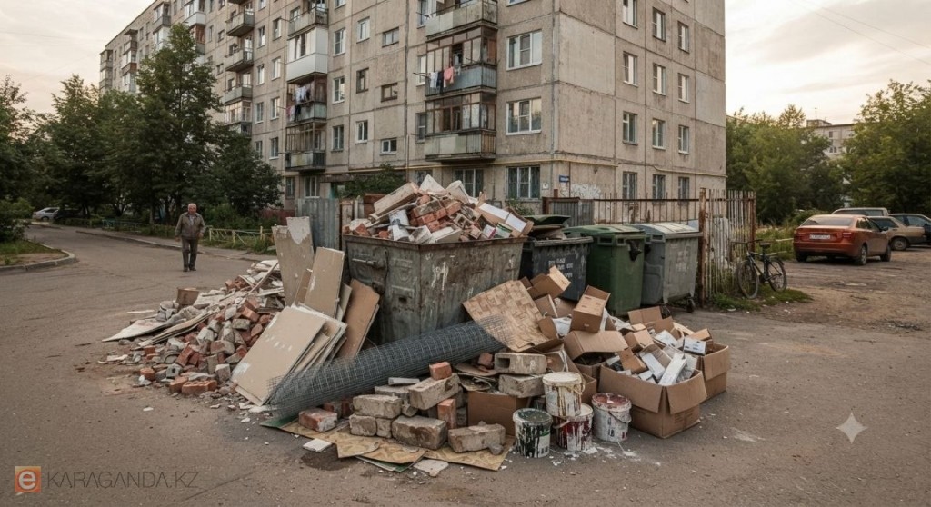 Казахстанцам напомнили, куда нельзя выбрасывать строительный мусор