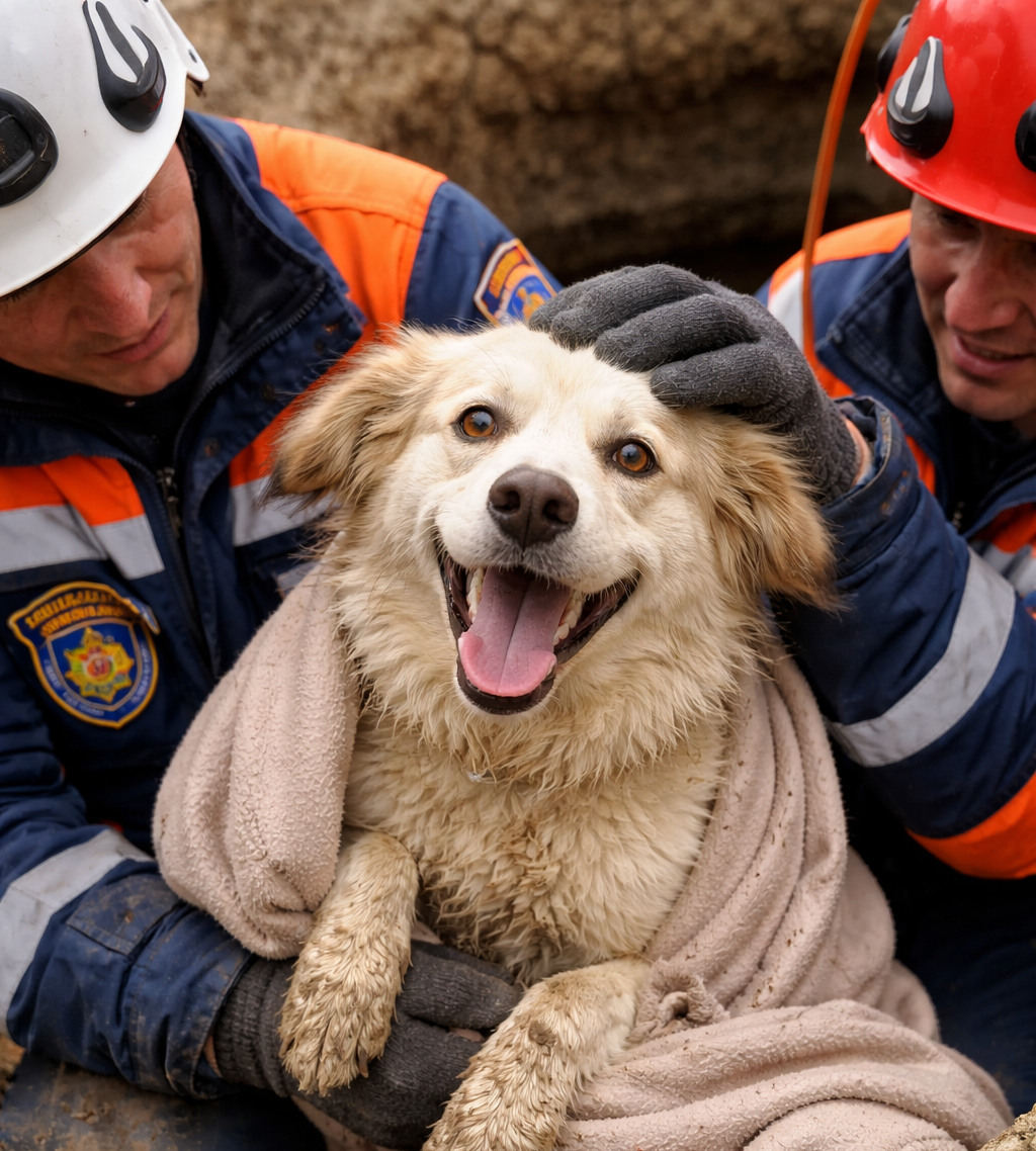 В Темиртау спасли упавшую в колодец собаку