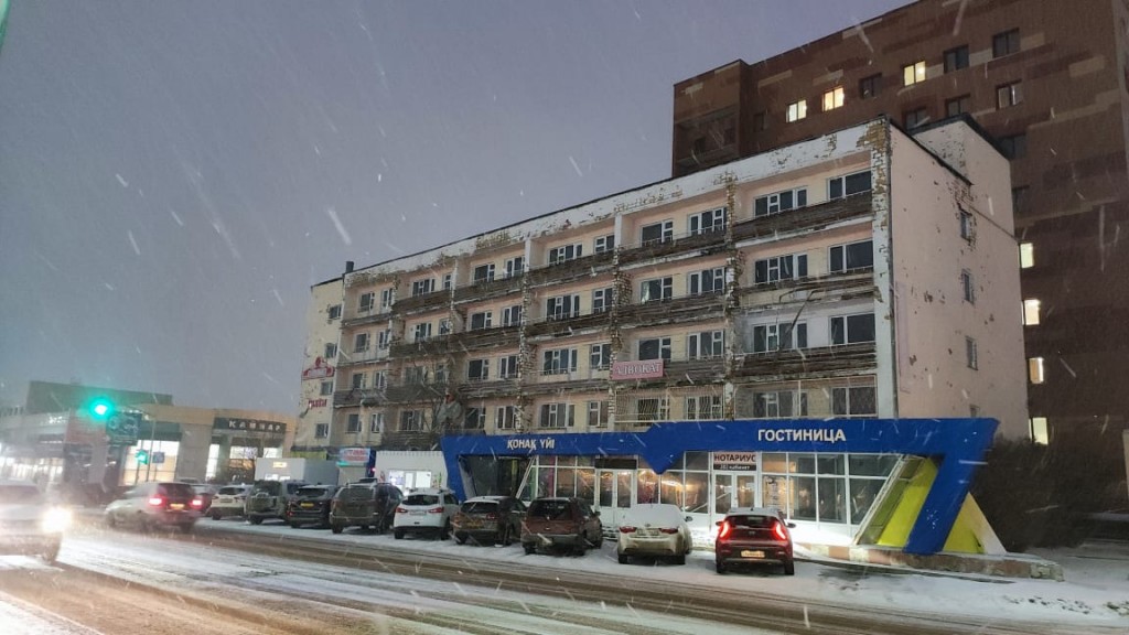 Здание гостиницы «Грация» в центре Караганды реконструируют