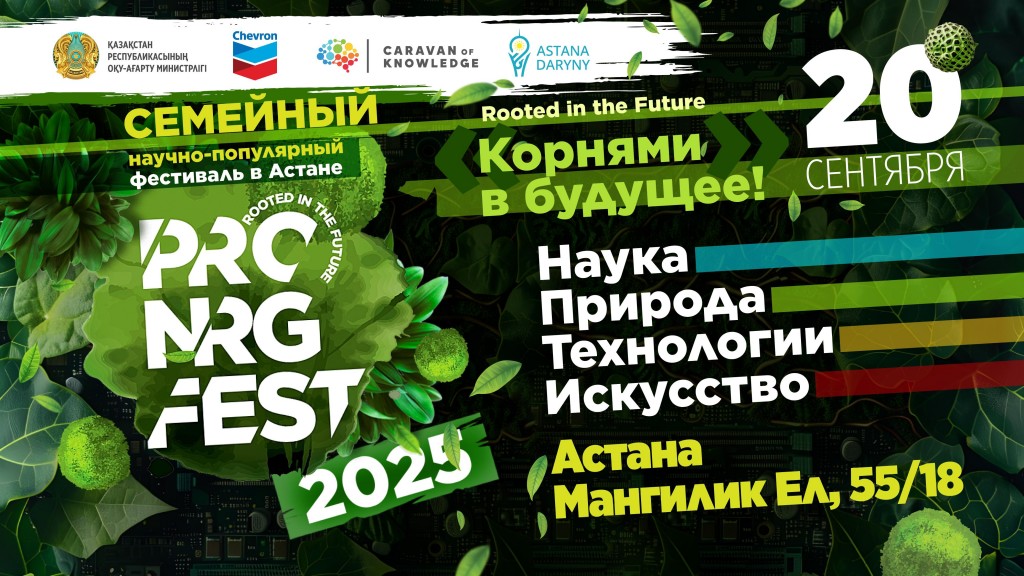 Астана как лаборатория будущего: PRO.NRG Fest 2025 объединит педагогов, историков, эко-лидеров и стартапы в формате «Древа знаний»