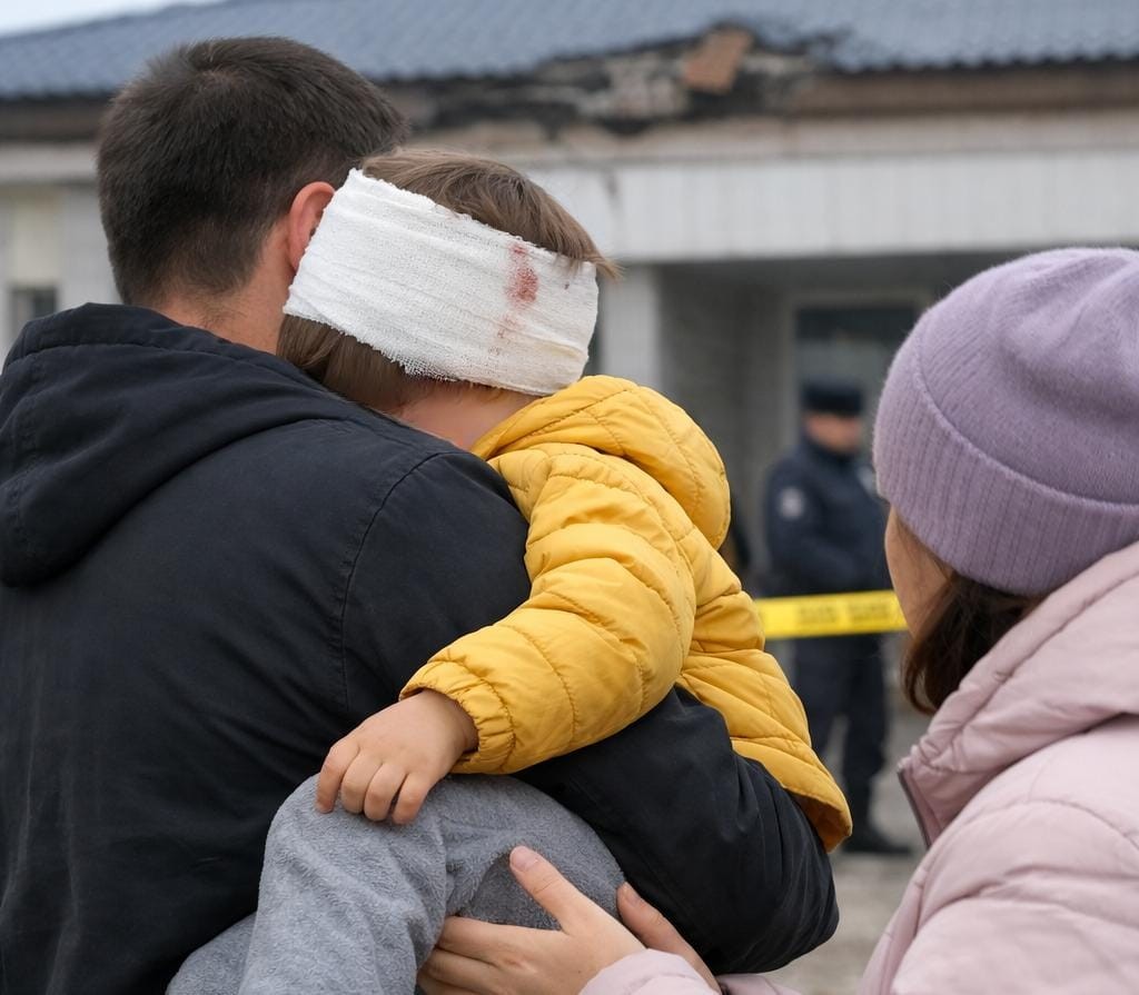 В посёлке Карагандинской области ребёнку на голову упал кирпич с крыши местного ДК