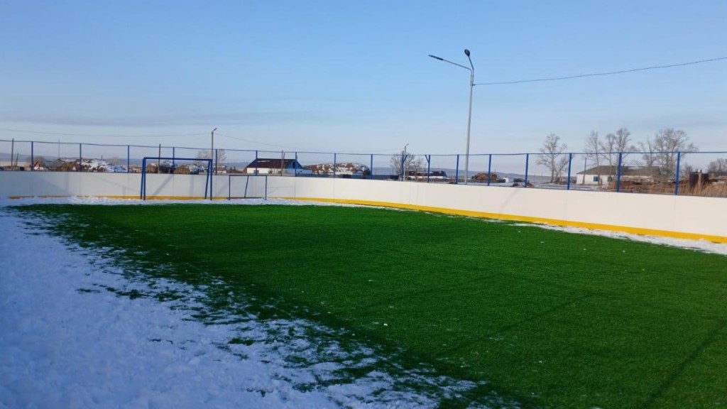 В селе Умуткер Бухаржырауского района установили хоккейный корт