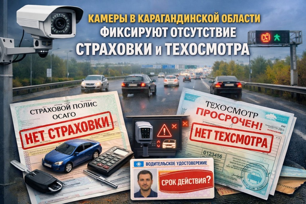 Қарағанды облысындағы камералар сақтандыру мен техникалық байқаудың жоқтығын тіркей бастады