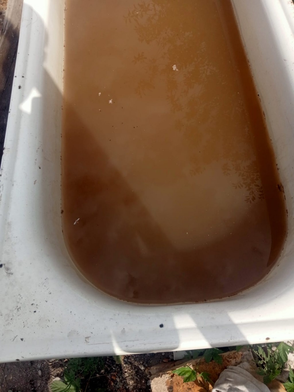 Полную ванну ржавой воды набрал карагандинец из-под крана