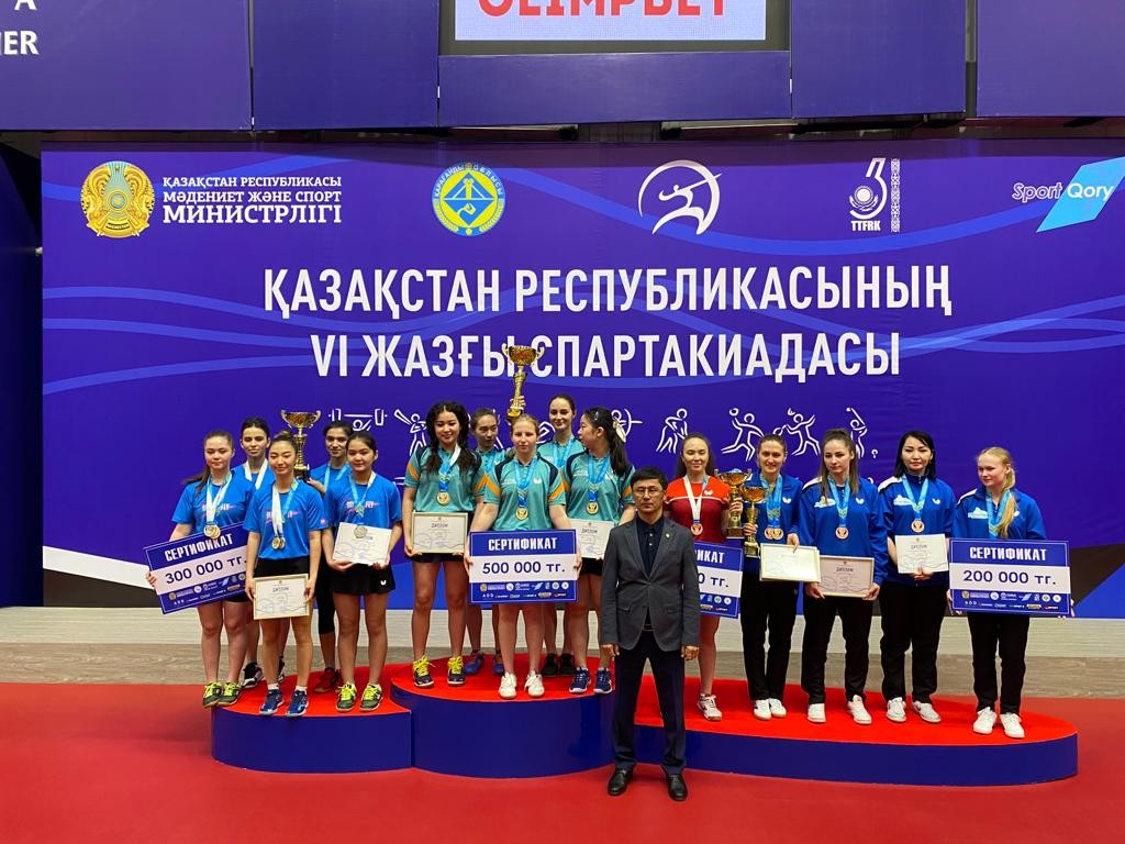 Карагандинцы стали лучшими на республиканской спартакиаде по настольному теннису