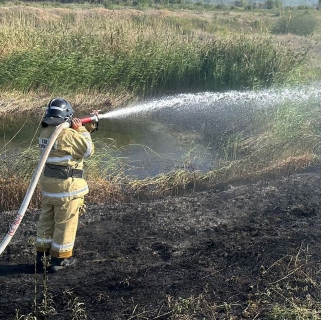 В Шетском районе Карагандинской области тушат природный пожар