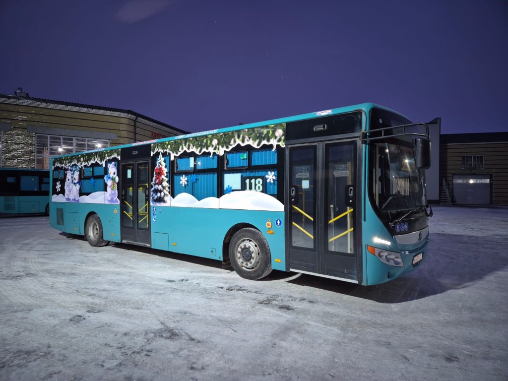 Жаңа жылдық көңіл-күймен автобустар Қарағанды бағыттарына шықты