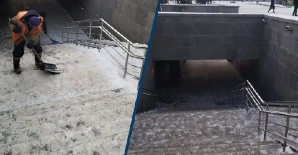 В Караганде продолжают приводить город в порядок после снегопада