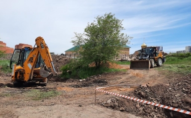 Водопровод и канализацию строят в карагандинском микрорайоне Сахалин